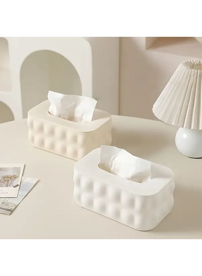 Black Tissue Box Cover Modern Open Top Lid Organizer For Bathroom Kitchen Living Room - Image 1